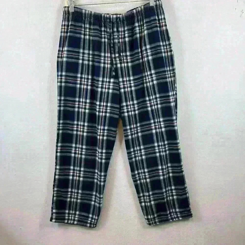 Cabela’s Flannel Pants Men’s XL Blue / Red / White Plaid Drawstring